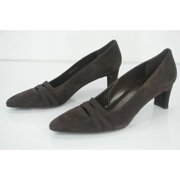 Stuart Weitzman brown Suede Bandexsvelt Pointed Toe Heel Pumps Size 7 New $385 - Picture 4 of 11